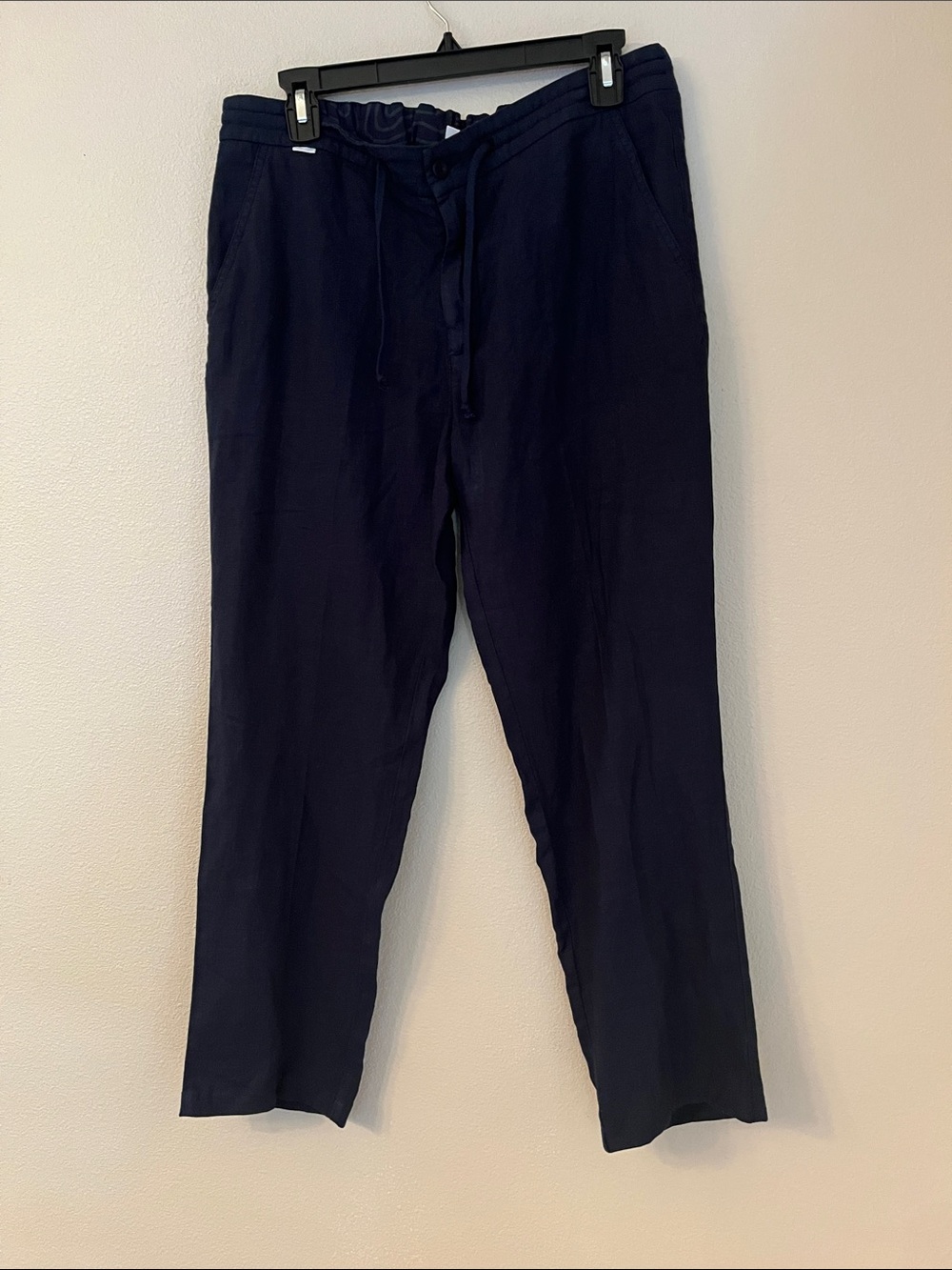 04651/Trip in a Bag Linen pants beach pants in navy size large - Picture 3 of 7